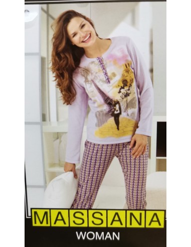 MASSANA pigiama invernale donna caldo cotone P621247