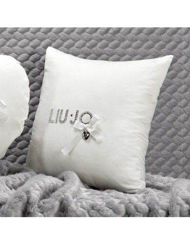 LIU-JO cuscino arredo in rasatello di cotone 40x40 con logo in swarovski art. CUSCINI